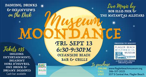 Museum Moondance, Daytona Beach FL - Sep 13, 2019 - 6:30 PM