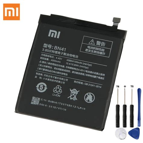 XiaoMi Original Replacement Battery BN41 For xiaomi Redmi Note 4 Redmi ...