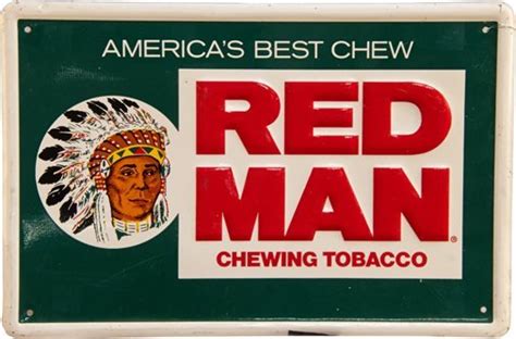 Lot of 2 Red Man Chewing Tobacco Tin Signs: