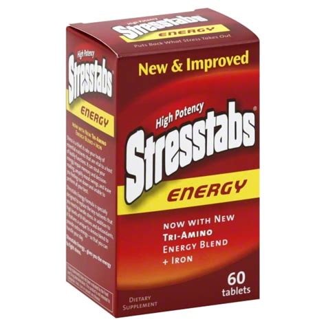 Stresstabs Energy Supplement, Tri Amino Energy Blend, 60 Count - Walmart.com - Walmart.com