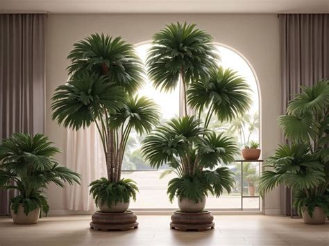 Premium AI Image | Indoor pot fan palm trees as classic houseplants