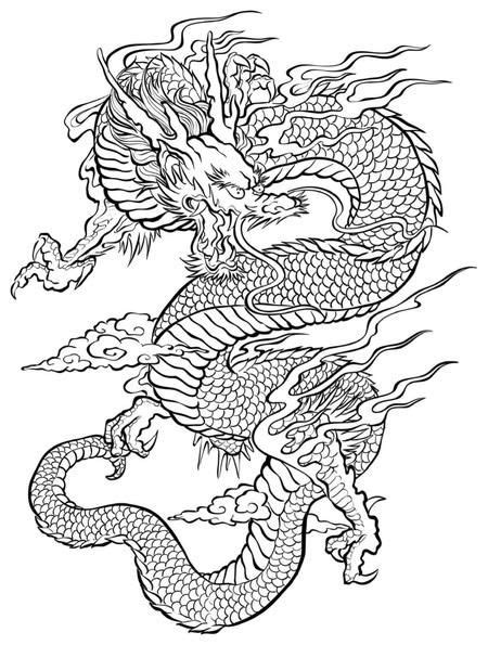 Mystic Dragon Coloring Pages | Asian dragon tattoo, Tattoo illustration ...