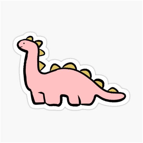 "Pink and Yellow Dinosaur" Sticker for Sale by busyb19 | Redbubble