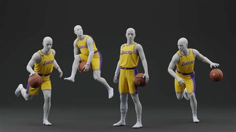 Los Angeles Lakers Home Jersey 2023 Poses - 3D Model by ShehataDesigns