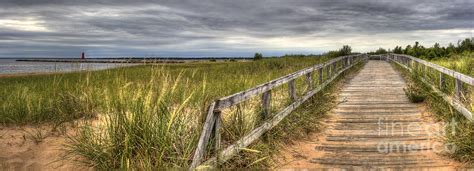 Manistique Boardwalk and Beach Photograph by Twenty Two North Photography - Fine Art America