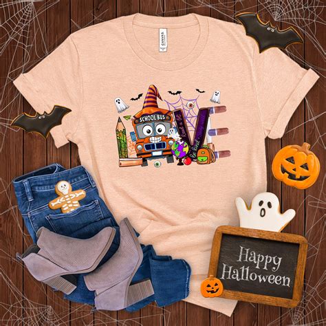 Happy Halloween Love School Bus Driver Shirt, Bus Driver, School Bus ...