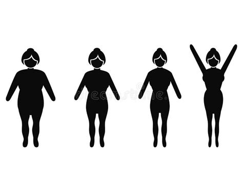 Female Weight Loss Silhouettes Stock Vector - Illustration of adult, front: 41823570