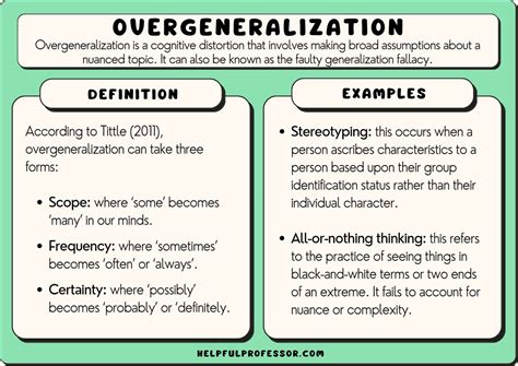 Sweeping Generalization Examples