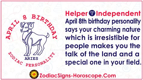 April 8 Zodiac (Aries) Horoscope Birthday Personality and Lucky Things