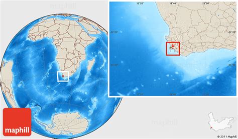 Shaded Relief Location Map of MITCHELLS PLAIN