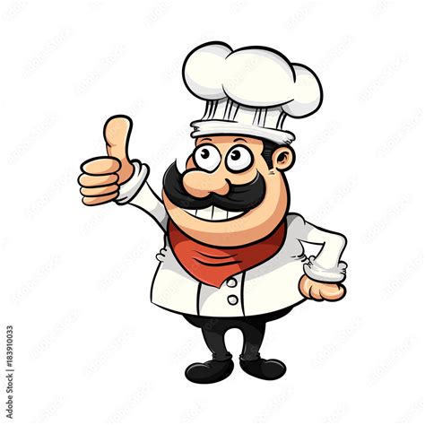 cartoon cute funny chef cook in the cap Stock Vector | Adobe Stock