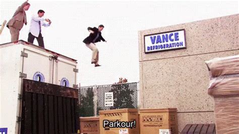 Killing It GIF - Parkour TheOffice Jump - Discover & Share GIFs