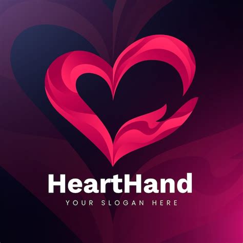 Free Vector | Gradient hand heart logo template