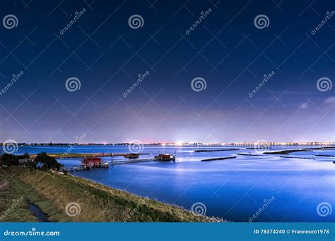 Comacchio Lagoon at Night Ferrara Emilia Romagna Italia Stock Photo - Image of emilia, scenery ...