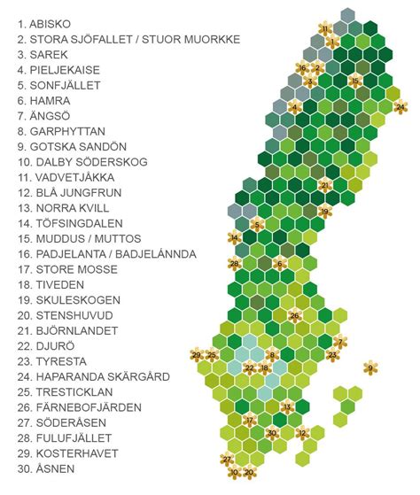 √ National Parks Sweden Map