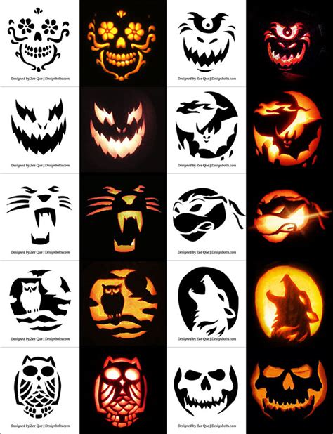 Halloween Pumpkin Carving Patterns Free Printable - Printable Templates