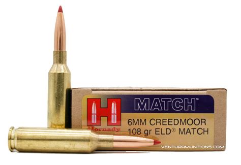 Hornady 6mm Creedmoor 108gr ELD Match Ammo - 20 Rounds - Ventura Munitions