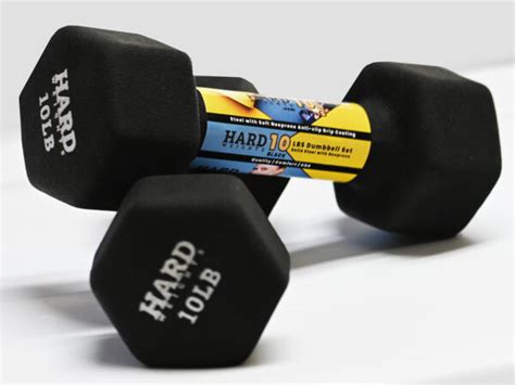 10 Lb (pound) Dumbbell Set of 2-Black-Neoprene - HardWeights