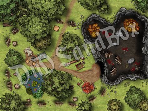 A Forest Cave Battle Map Dnd Digital Map - Etsy