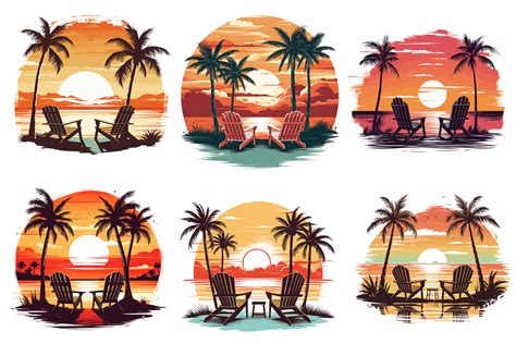 27 X Sunset Beach Clipart Bundle Graphic by Illustrately · Creative Fabrica