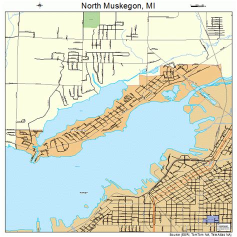 North Muskegon Michigan Street Map 2658640