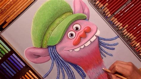 Drawing Trolls (Cooper) Cartoon Character from Trolls Cartoon. Soft Pastel. - YouTube