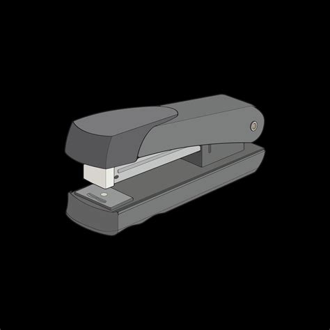 stapler in vector art style, isolated on black background. stapler in ...