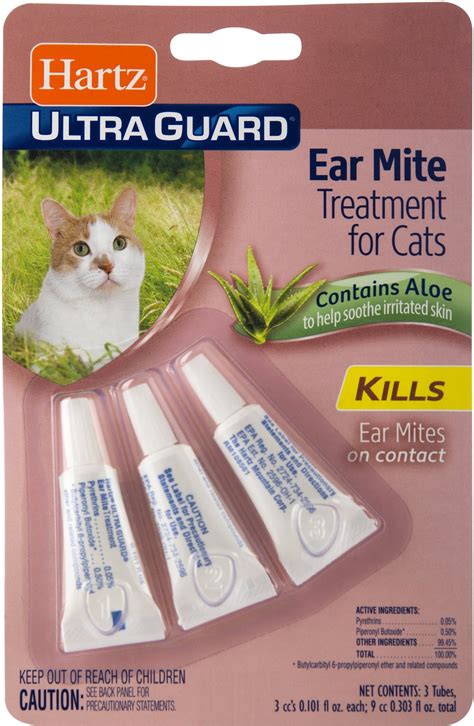 HARTZ UltraGuard Ear Mite Cat Treatment, 3 count - Chewy.com