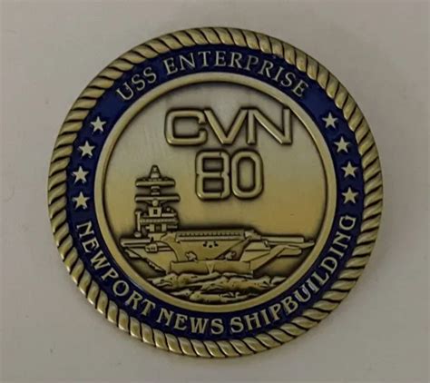 USS ENTERPRISE CVN 80 Aircraft Carrier Challenge Coin Newport News Shipbuilding $40.00 - PicClick