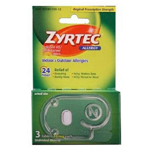 Zyrtec, Allergy Relief, Count 1 - Medicine Cold/Sinus/Allergy / Grab ...