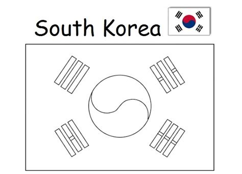 Geography Blog: Coloring page flag South Korea