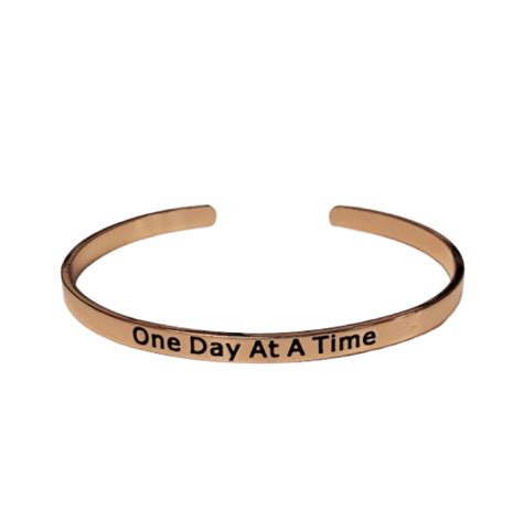 One Day at A Time Engraved Recovery Bracelet