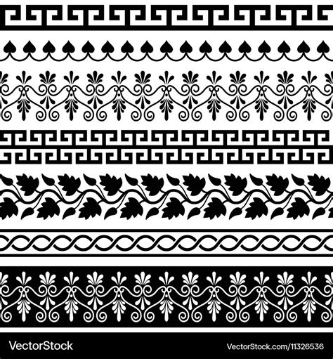 Ancient greek pattern - seamless set of designs Vector Image