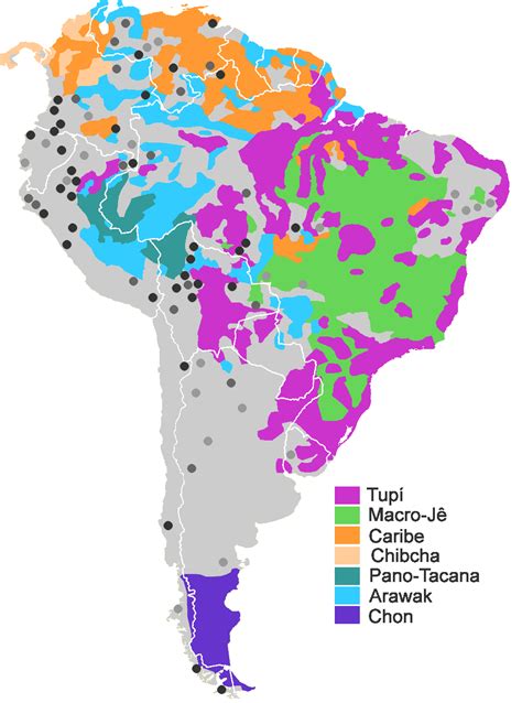 Indigenous languages of South America from Wikipedia #map #southamerica Columbian Exchange ...