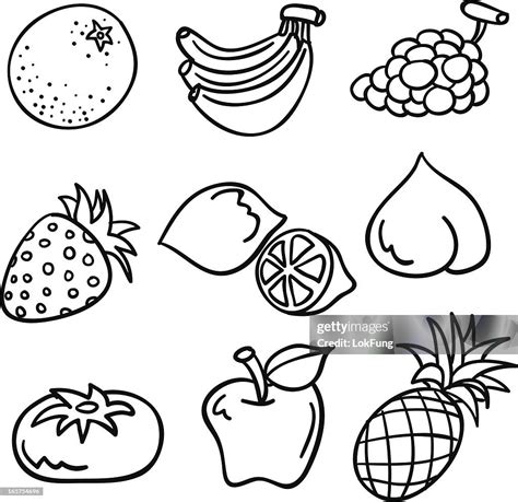 Fruit Collection In Black And White High-Res Vector Graphic - Getty Images