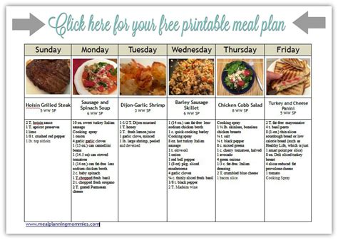 Weight Watcher Friendly Meal Plan with old Smart Points #9 | Weight ...