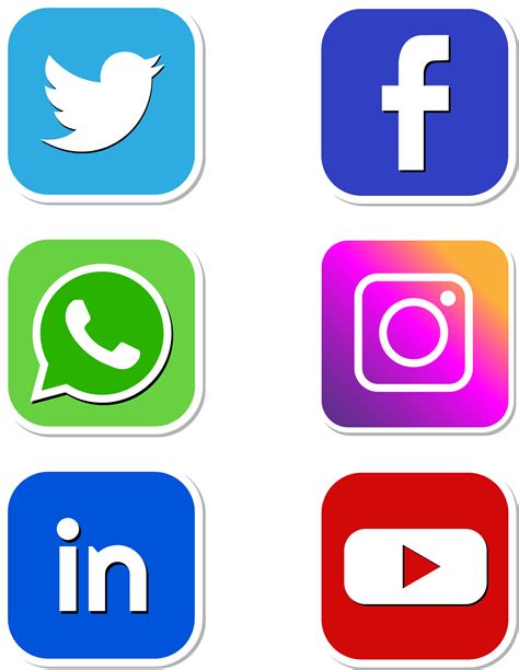 Conjunto De Iconos De Redes Sociales PNG ,dibujos Clipart Social ...