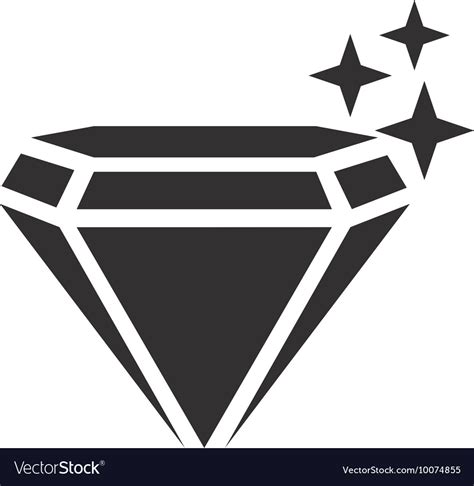 Diamond bright silhouette icon Royalty Free Vector Image