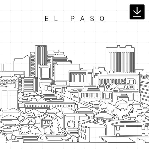 El Paso Skyline Vector Art - Digital Download - EverLineArt