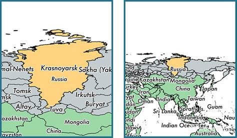 Krasnoyarsk Krai administrative territory, Russia / Map of Krasnoyarsk ...