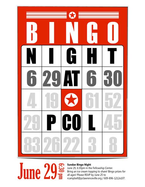 Summer Fun Night: Sundae Bingo Night, June 29 - The Presbyterian Church of Lawrenceville