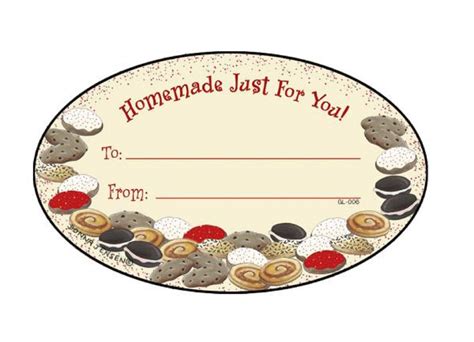 Homemade Cookies Design - Oval Labels for Homemade Food Gifts - 10 ...