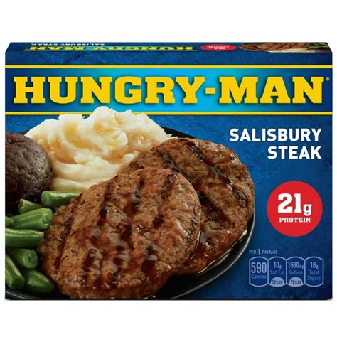 Hungry Man Salisbury Steak Frozen Dinner, 16 oz. - Walmart.com - Walmart.com