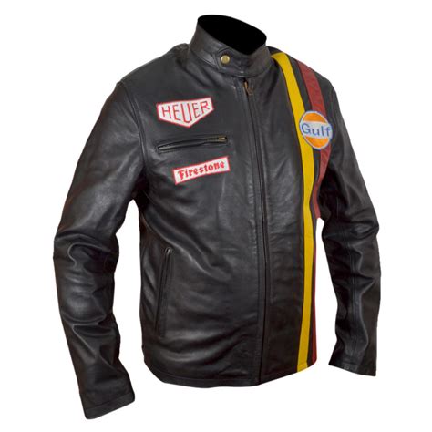 Steve McQueen Grand Prix Gulf Leather Jacket | Le mans in France