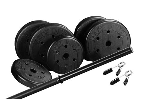 US Weight Duracast 55 lb. Barbell Weight Set with Two 5 lb. Weights ...