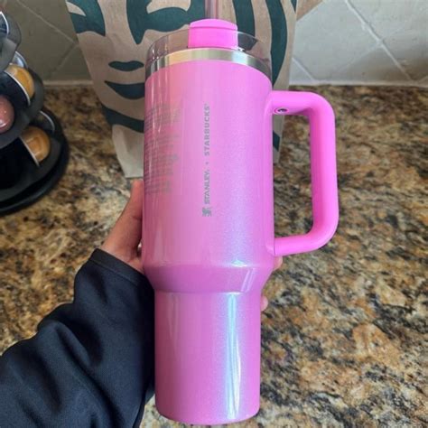 New Starbucks × Stanley Pink 40oz Tumbler Pink... - Depop