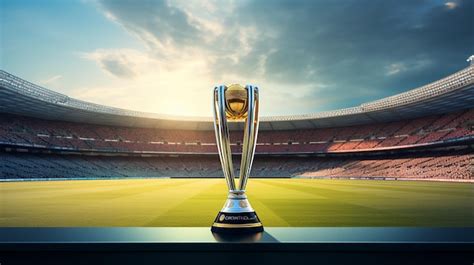 Premium AI Image | Cricket World Cup 2023 Trophy isolated background 3d rendering illustration