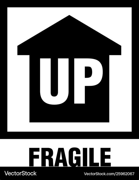 This Side Up Icon Fragile Box Arrow Symbol Handle Vector Image Images | Images and Photos finder