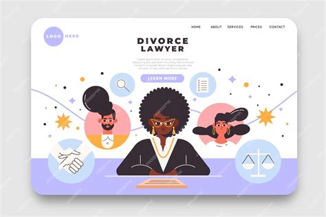 Free Vector | Divorce lawyer service - landing page