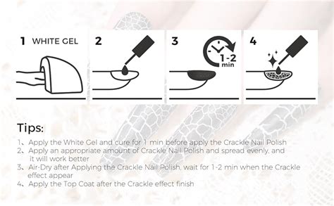 Amazon.com : BURANO Crackle Gel Nail Polish, Cracked Nail Polish Black Color + White Gel Nail ...